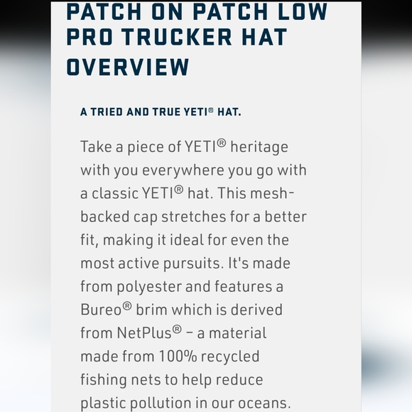 YETI Logo Navy Trucker Hat Baseball Cap Blue Minimal NWOT - Picture 3 of 8